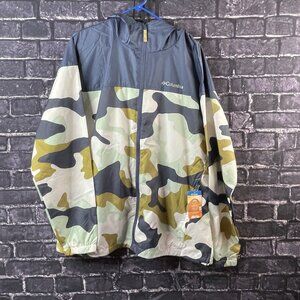 Columbia Men's XL Flash Challenger Novelty Windbreaker Jacket Camo Zip Hood
